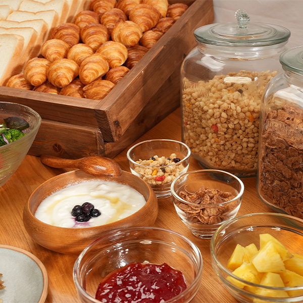 Dishes from the buffet
